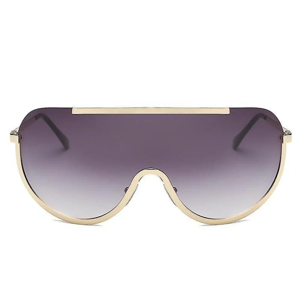 Oversized Top Bar Futuristic Wrap Sunglasses One Piece Men Fashion Shades Lentes